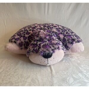 Rare Retired Pillow Pets Signature Lulu Leopard Purple Pillow Pet Stuffed Animal